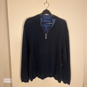 Tommy Bahama Men's Black Zip-Up Sweater